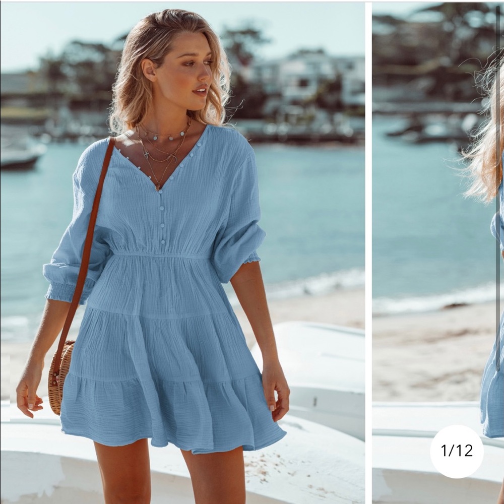 Tiered Smocked Cuff Mini Dress